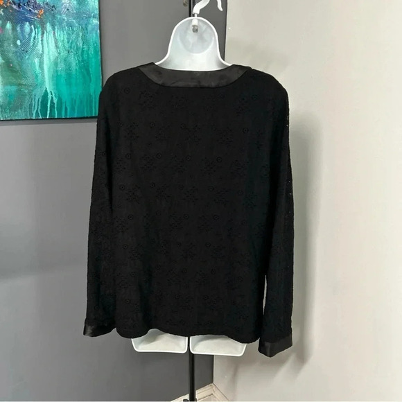 Briggs New York Women’s Large Black Eyelet Hook Eye Topper Jacket Career Evening - Picture 5 of 15